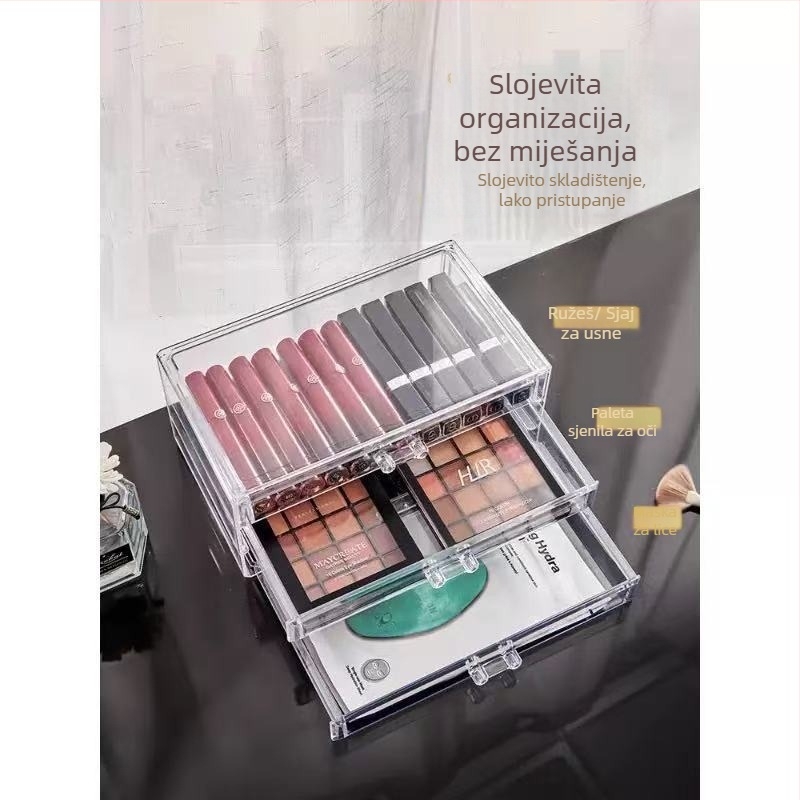Kutija za pohranu kozmetike s ladicama, plastična, višeslojna, japanski stil