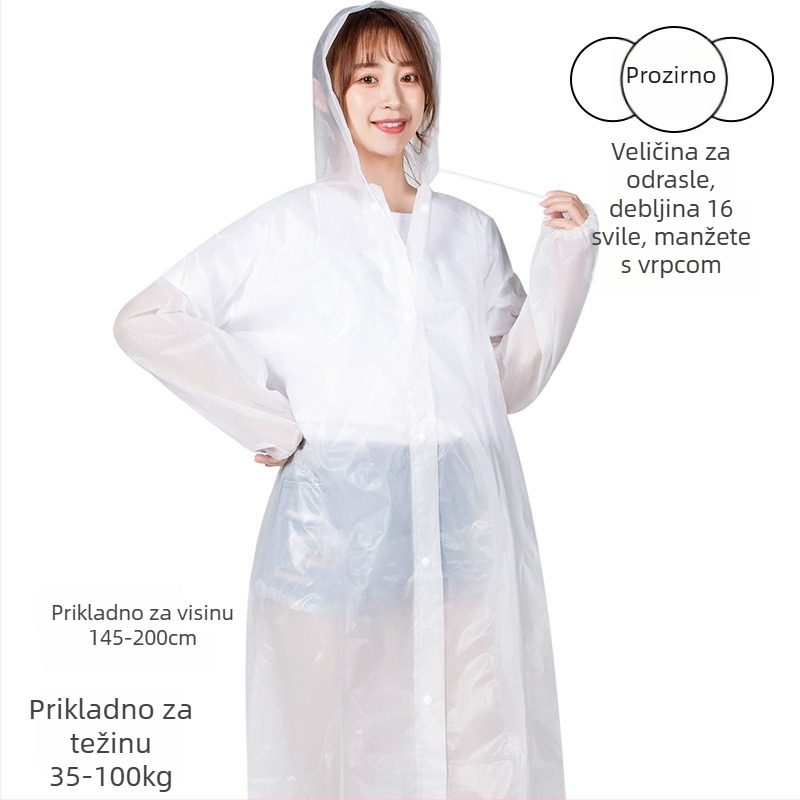 Pončo za kišu s kapuljom, PVC materijal, debeli materijal, za planinarenje
