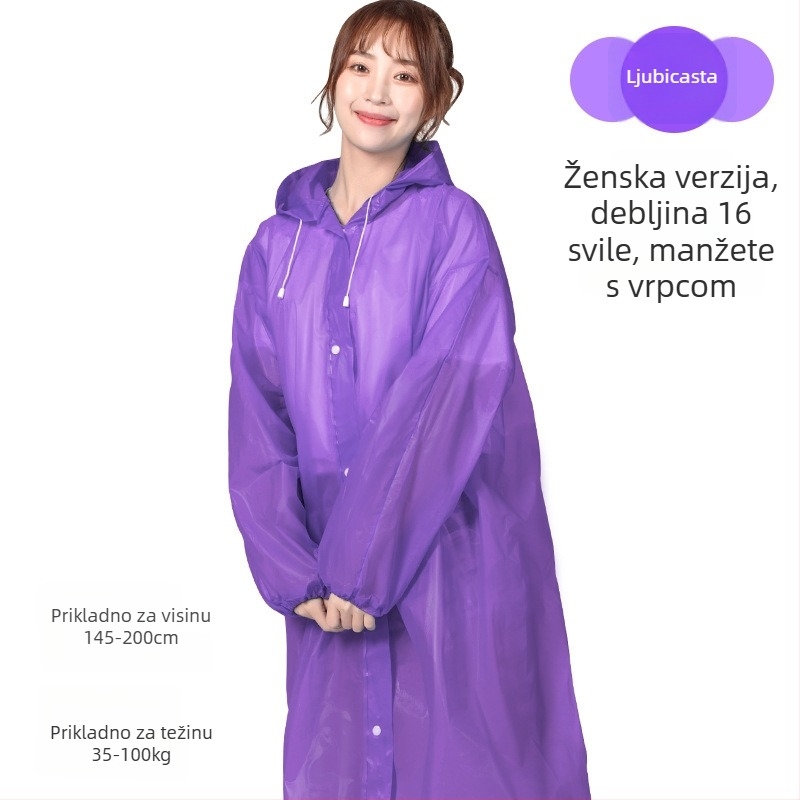 Pončo za kišu s kapuljom, PVC materijal, debeli materijal, za planinarenje
