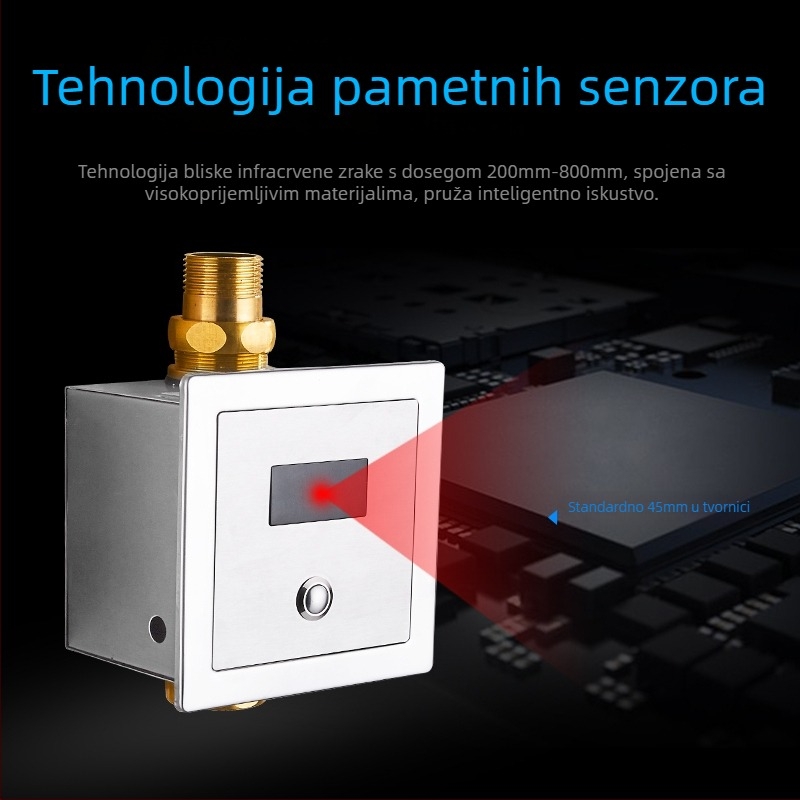 Automatski senzor za ispiranje WC-a s skrivenom i otvorenom instalacijom, ventil za ispiranje squat WC-a (Materijal: ABS + bakar; Napajanje: izravna struja; Model: SJ518052021233)