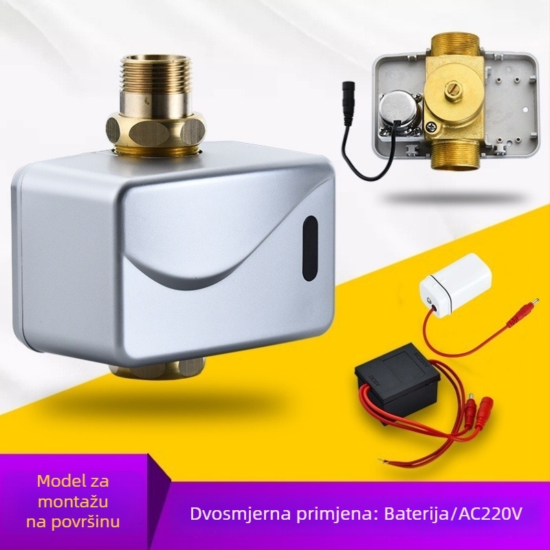 Automatski senzor za ispiranje WC-a s skrivenom i otvorenom instalacijom, ventil za ispiranje squat WC-a (Materijal: ABS + bakar; Napajanje: izravna struja; Model: SJ518052021233)