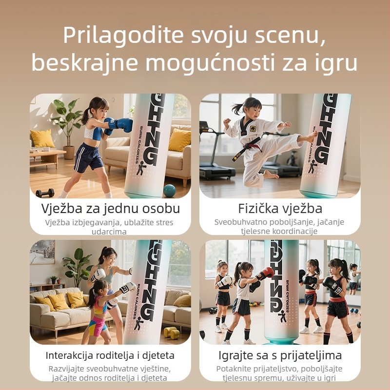 Vertikalna boksačka vreća s pijeskom, PVC, za kućnu uporabu, za djecu