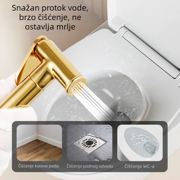 Međedni set za bidet s malom kružnom mlaznicom i osmerokutnim ventilem, moderan stil