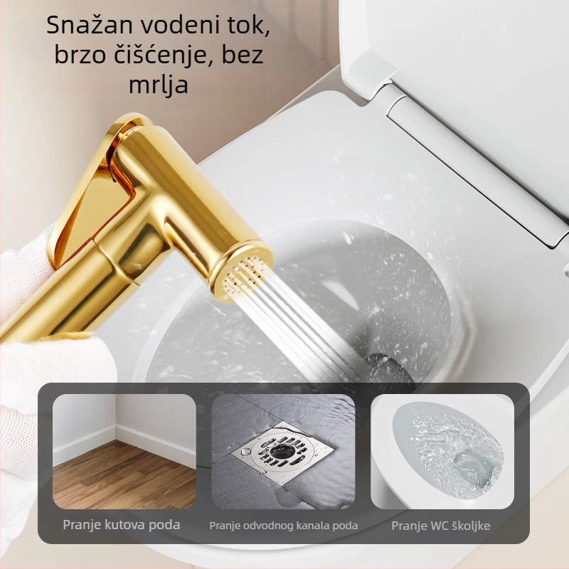 Međedni set za bidet s malom kružnom mlaznicom i osmerokutnim ventilem, moderan stil