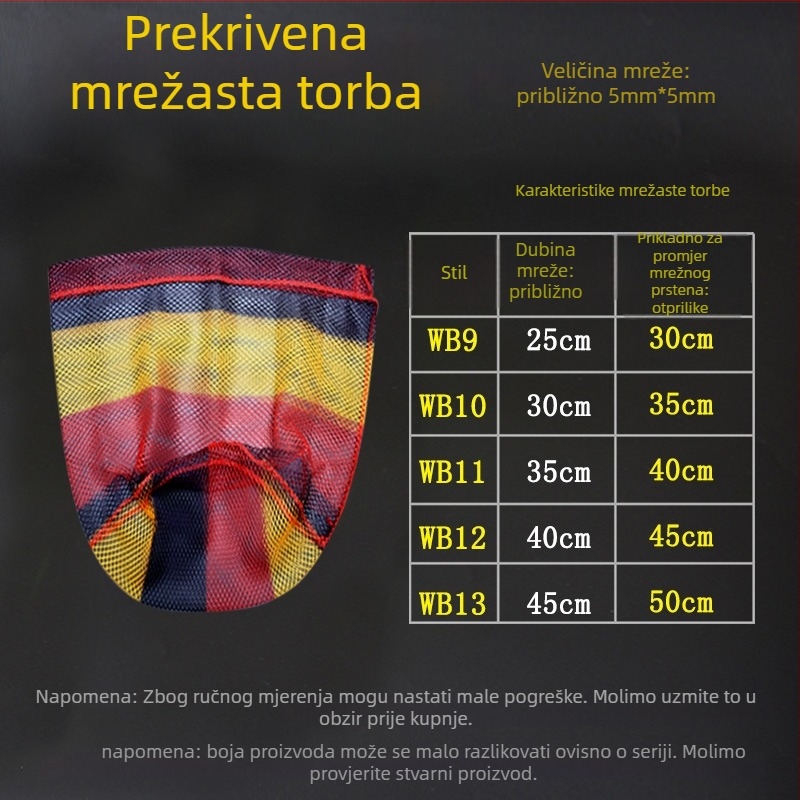 Torba za mrežu za ribolov s anti-zapetljavanjem, mreža 5 mm, Fishing Shura
