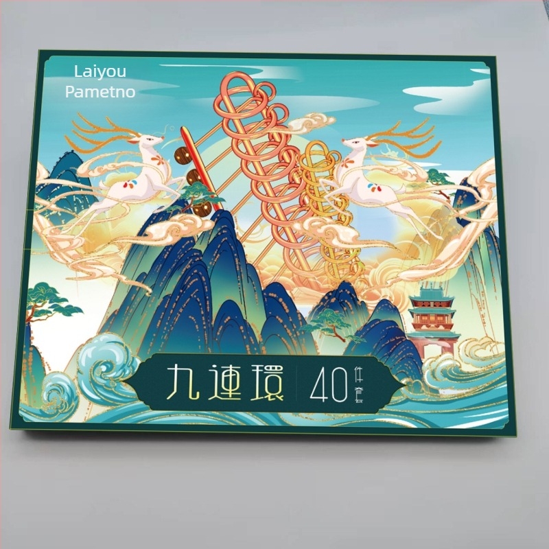 Metalni otključavajući puzzle - 50-dijelni set, Luban Lock, puzzle s devet prstena, intelektualna igra za uzrast 14+