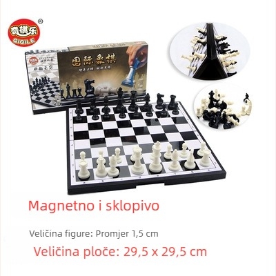 Dječja magnetska sklopiva šahovska igra — prenosna edukativna igra za razvoj mozga, koordinaciju ruka-oko, interaktivno učenje