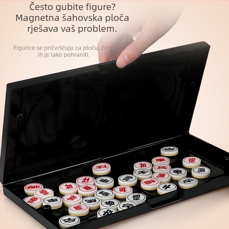 Dječja magnetska sklopiva šahovska igra — prenosna edukativna igra za razvoj mozga, koordinaciju ruka-oko, interaktivno učenje