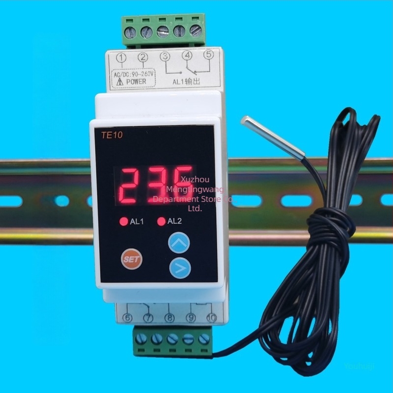DIN šina digitalni regulator temperature s podesivim zaslonom, grijanje i hlađenje, kompatibilan sa solarnom energijom