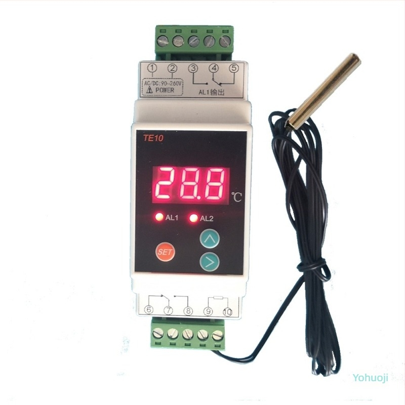 DIN šina digitalni regulator temperature s podesivim zaslonom, grijanje i hlađenje, kompatibilan sa solarnom energijom