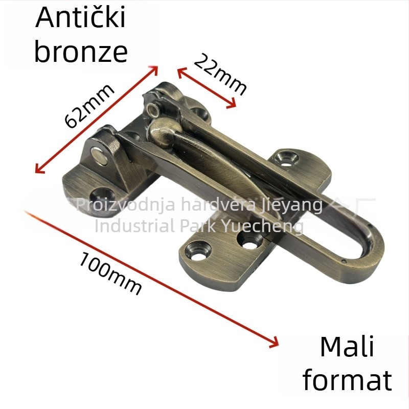 Brava za vrata od cinkovog legura, zaštita od krađe, elektroplatirani završetak, moderni minimalistički stil