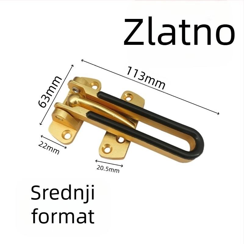 Brava za vrata od cinkovog legura, zaštita od krađe, elektroplatirani završetak, moderni minimalistički stil
