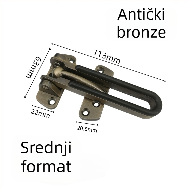 Brava za vrata od cinkovog legura, zaštita od krađe, elektroplatirani završetak, moderni minimalistički stil