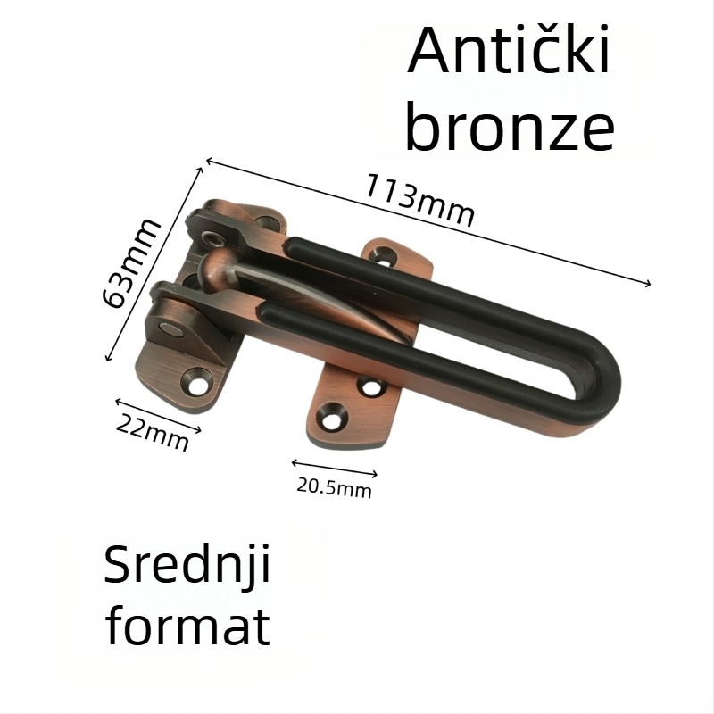 Brava za vrata od cinkovog legura, zaštita od krađe, elektroplatirani završetak, moderni minimalistički stil