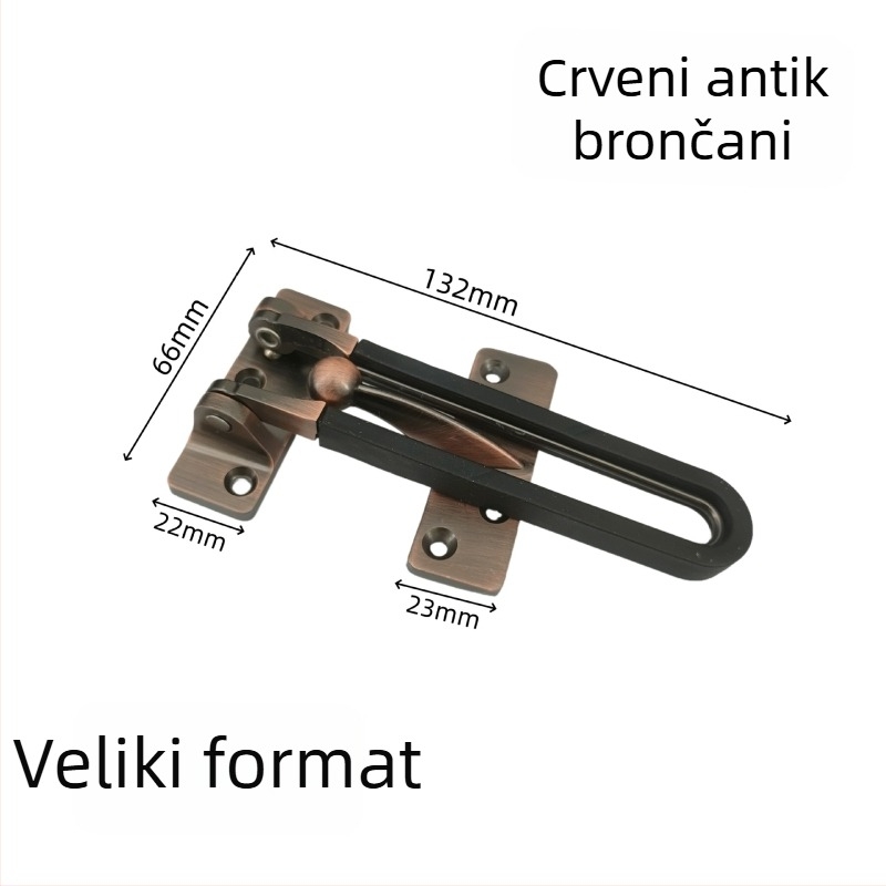 Brava za vrata od cinkovog legura, zaštita od krađe, elektroplatirani završetak, moderni minimalistički stil