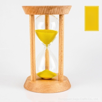 Drveni pješčani štoper s tri kolone, okrugli oblik, bukovo drvo, moderni umjetnički stil, polupriručni, polumehanički stolni ukras