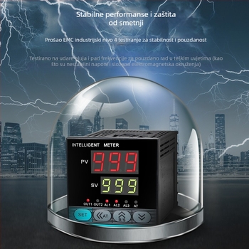 Inteligentni regulator temperature AI208X-4/6/7/9-MB10, raspon temperature -199 do 999, točnost 0,5% F.S. ±3 znamenke, napajanje 100–240 V, montaža otvorenog tipa