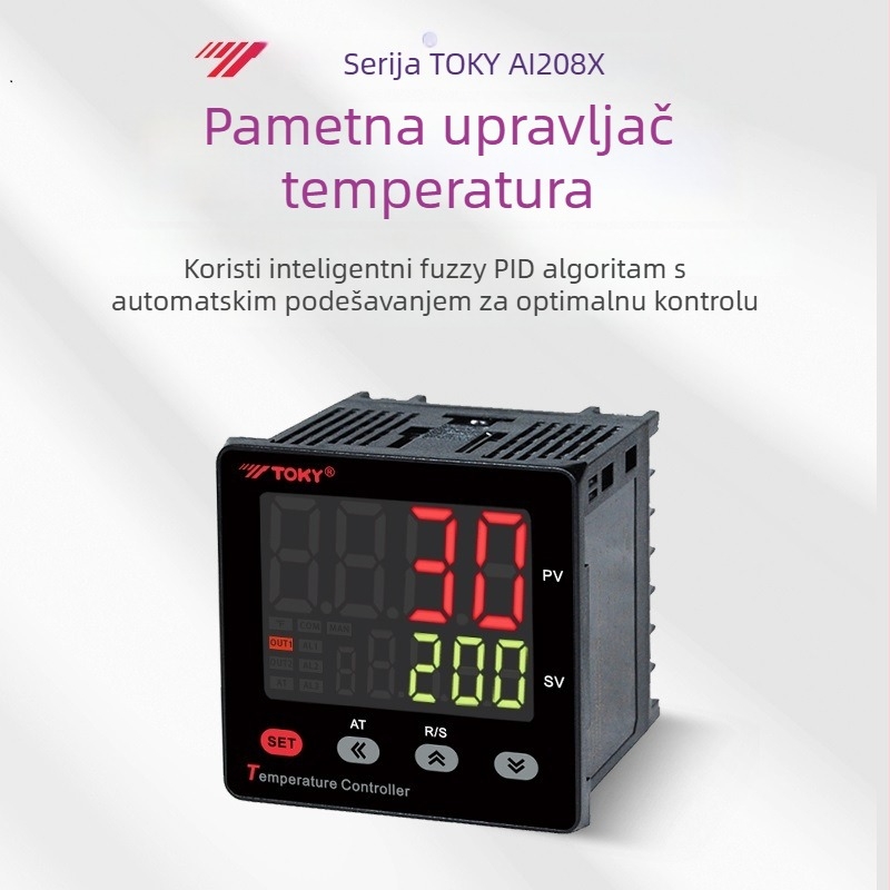 Inteligentni regulator temperature AI208X-4/6/7/9-MB10, raspon temperature -199 do 999, točnost 0,5% F.S. ±3 znamenke, napajanje 100–240 V, montaža otvorenog tipa
