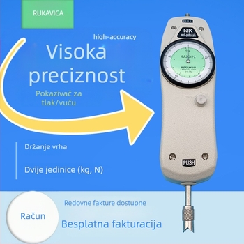 Dinamometar s pokazivačem, tip tlač–vučenje, model NK20N, kapacitet 2 kg, točnost 1%, raspon mjerenja 0-500 N