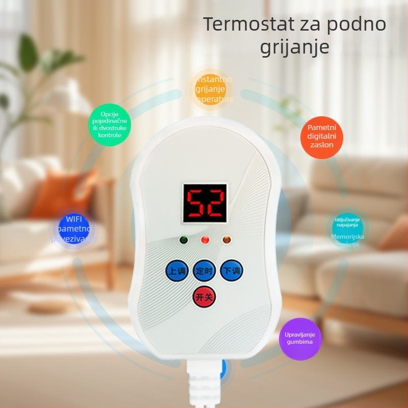 KL-300 12-24V niski napononski termostat za električne grijane jastučiće i podno grijanje