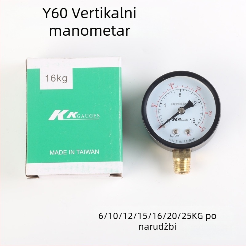 Dijafragmatski tlakometar Y60, raspon 0-1,6 MPa, točnost 0.01 MPa, navojni spoj