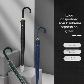 Muški kišobran s 24 rebara, automatsko otvaranje, duga drška u golf stilu, vodootporna tkanina 190t, mogućnost otiska logotipa