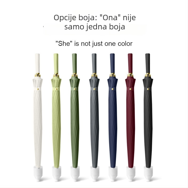 Muški kišobran s 24 rebara, automatsko otvaranje, duga drška u golf stilu, vodootporna tkanina 190t, mogućnost otiska logotipa