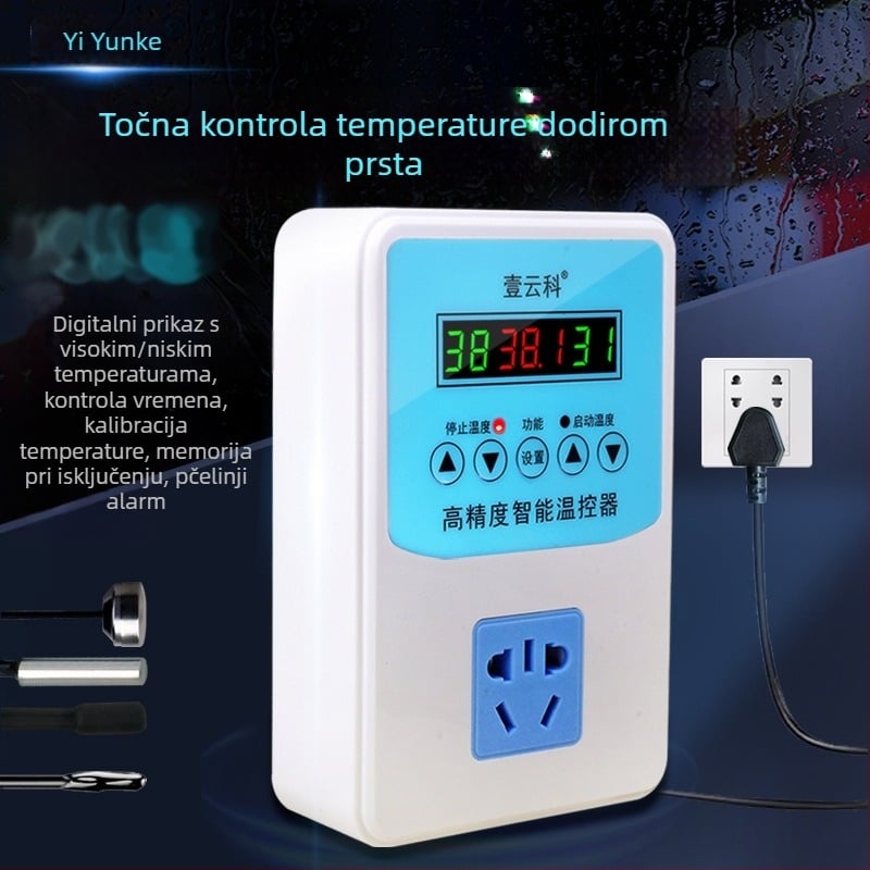 Visokoučinkoviti termostat za grijanje i hlađenje – inteligentni regulator fiksne temperature za inkubator, akvarij i kotlove, 220–250V, zidni ili stolni montažni, pogodan za inkubatore, akvarije i kotlove