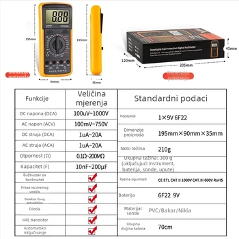 MILAIKE DT9205A Visoko precizan Pametni Digitalni Multimetar s Automatskim Isključivanjem