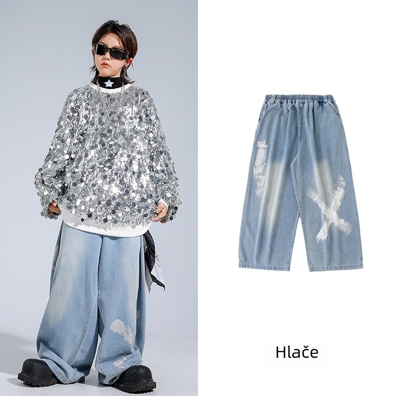 Dječji outfit za ulične plesne nastupe – 100% poliester, trendi cool stil, za djecu stariju od 8 godina, Jesen 2025