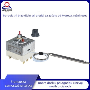 Trojpološni 30A termostat s tekućom ekspanzijom, sa sondom, ručni reset, zaštita od kvara