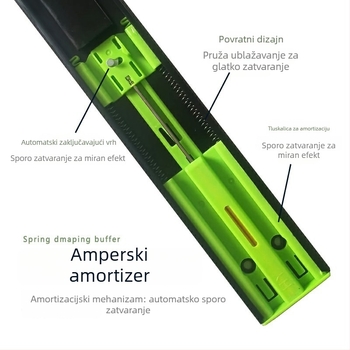 Tri-sekcijska klizna vodilica za ormariće i ladice s tlmičem; tih rad; Materijal: hladno valjani čelik; Površina: elektroforeza; Pogodno za ormariće, ladice i podloge za tipkovnice