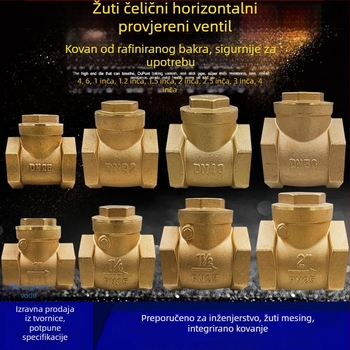 Mosazni provjerni ventil, horizontalna ugradnja, za vodovod