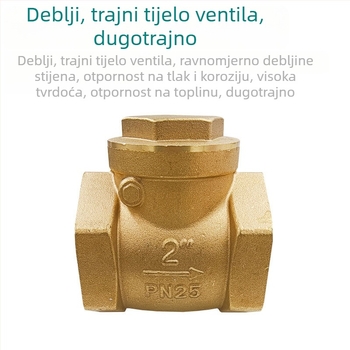 Mosazni provjerni ventil, horizontalna ugradnja, za vodovod