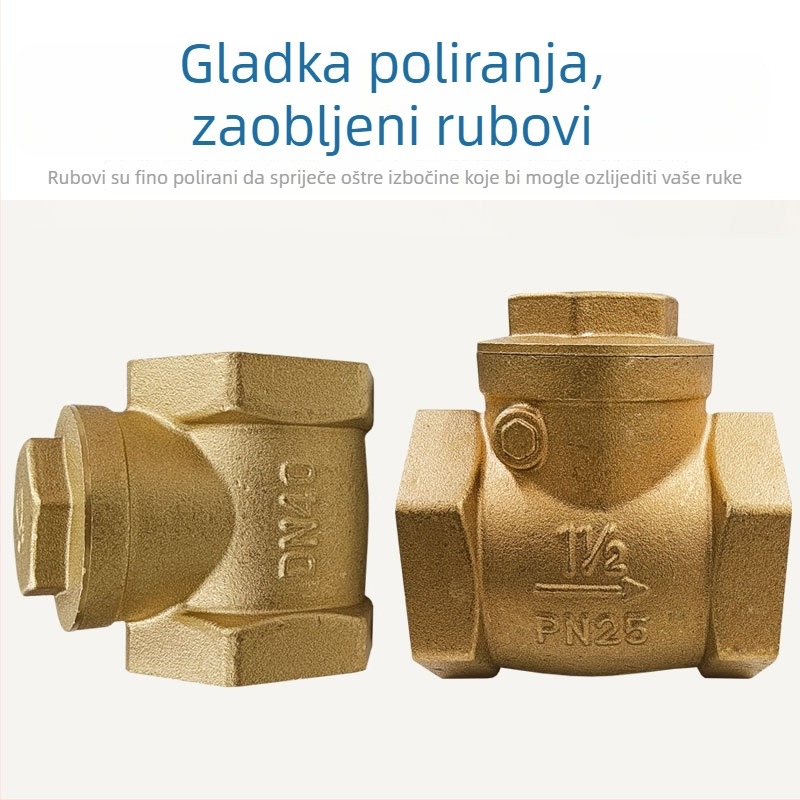 Mosazni provjerni ventil, horizontalna ugradnja, za vodovod