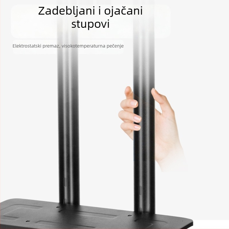 Stalak za televizor na podu s uklonjivim kolima, metalni, model ST-05, težina 11–35 kg, za komercijalne zaslone