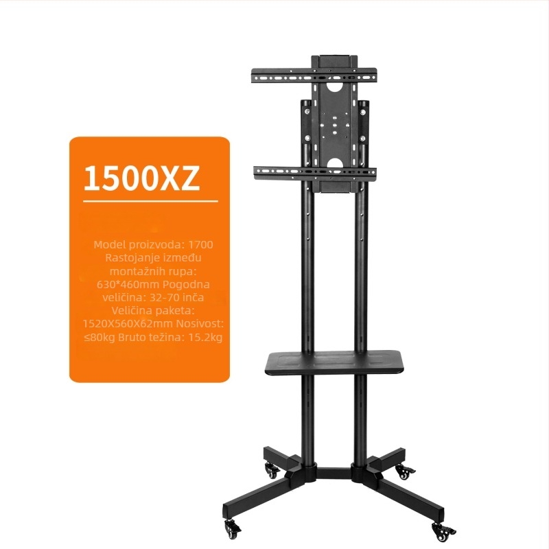 Stalak za televizor na podu s uklonjivim kolima, metalni, model ST-05, težina 11–35 kg, za komercijalne zaslone