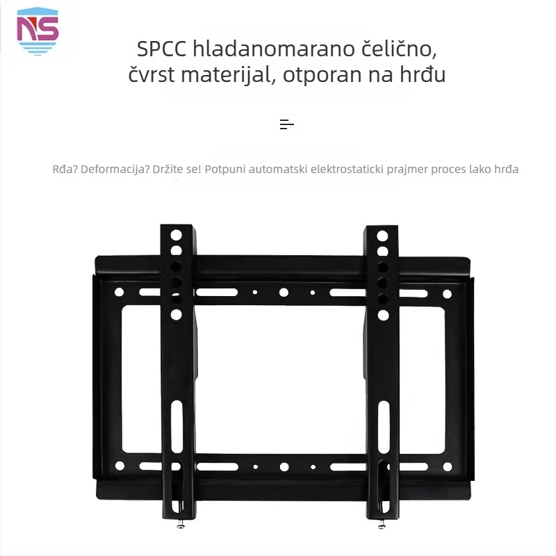Zidni nosač za televizor s mogućnošću ljuljanja i teleskopskog podešavanja, metalna konstrukcija, mehaničko upravljanje, nosivost iznad 15 kg