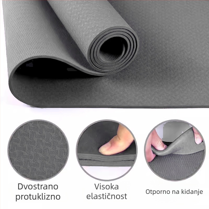 Protuklizni mat za kućnu tjelovježbu za trčanje na mjestu, debeli jastučić za ublažavanje udara, joga/fitnes podloga za muškarce i žene