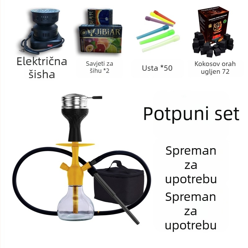 Dadun Hookah set – aluminijska legura + staklo, porijeklo Zhejiang, prilagodljivo