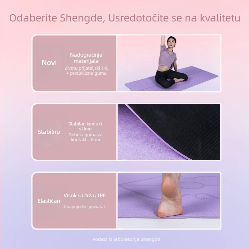 Joga prostirka - TPE+guma, debljina 10 mm, težina 1200 g, protuklizna površina