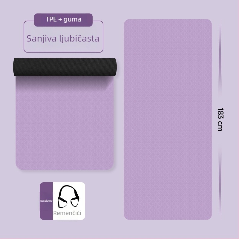 Joga prostirka - TPE+guma, debljina 10 mm, težina 1200 g, protuklizna površina