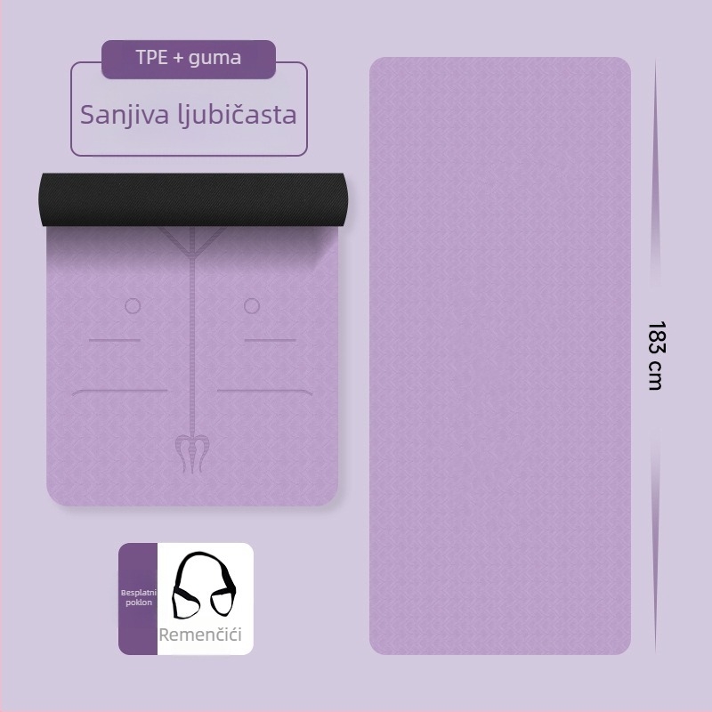 Joga prostirka - TPE+guma, debljina 10 mm, težina 1200 g, protuklizna površina