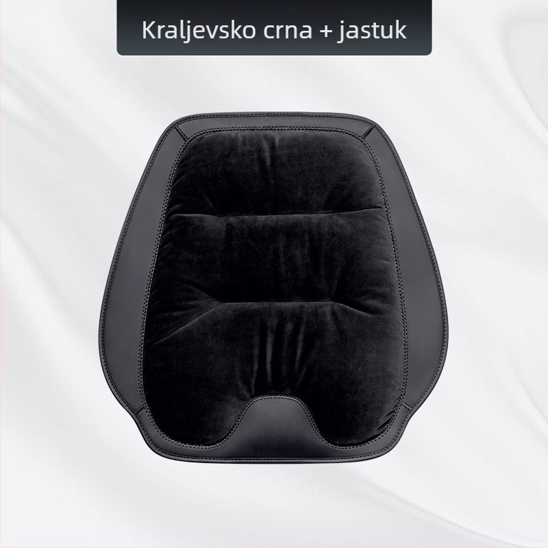 Premium flanelni zimski plišani jastuk za auto sjedalo — integrirano stražnje naslonsko, naslon na jedan komad, sedmerodijelni set