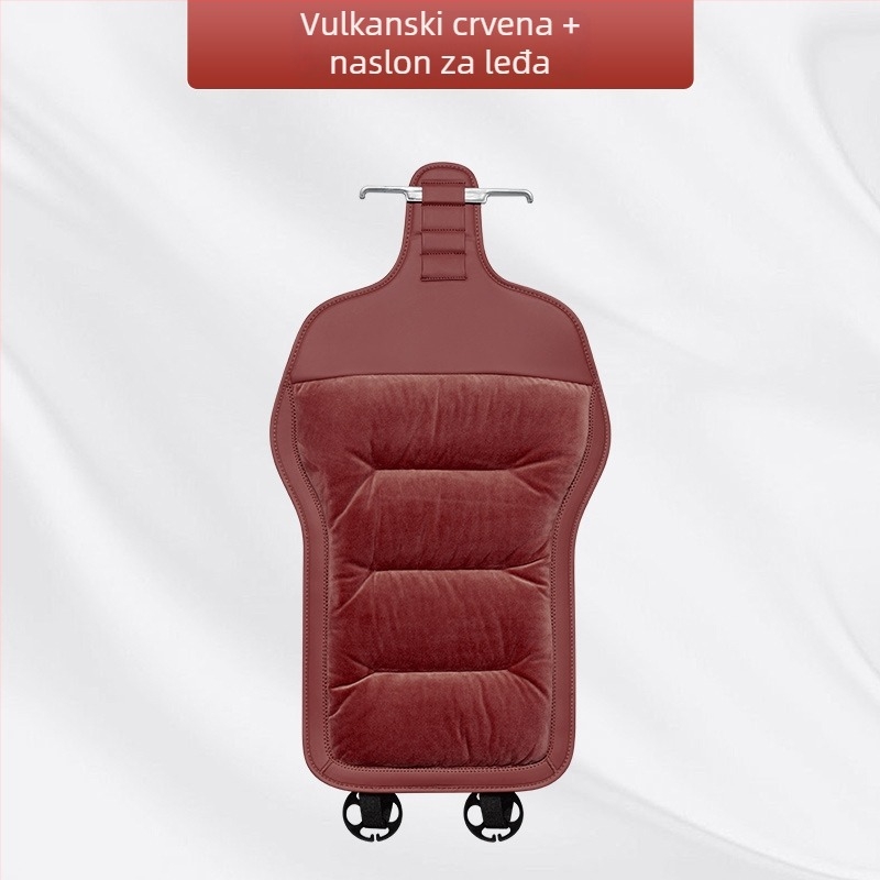 Premium flanelni zimski plišani jastuk za auto sjedalo — integrirano stražnje naslonsko, naslon na jedan komad, sedmerodijelni set