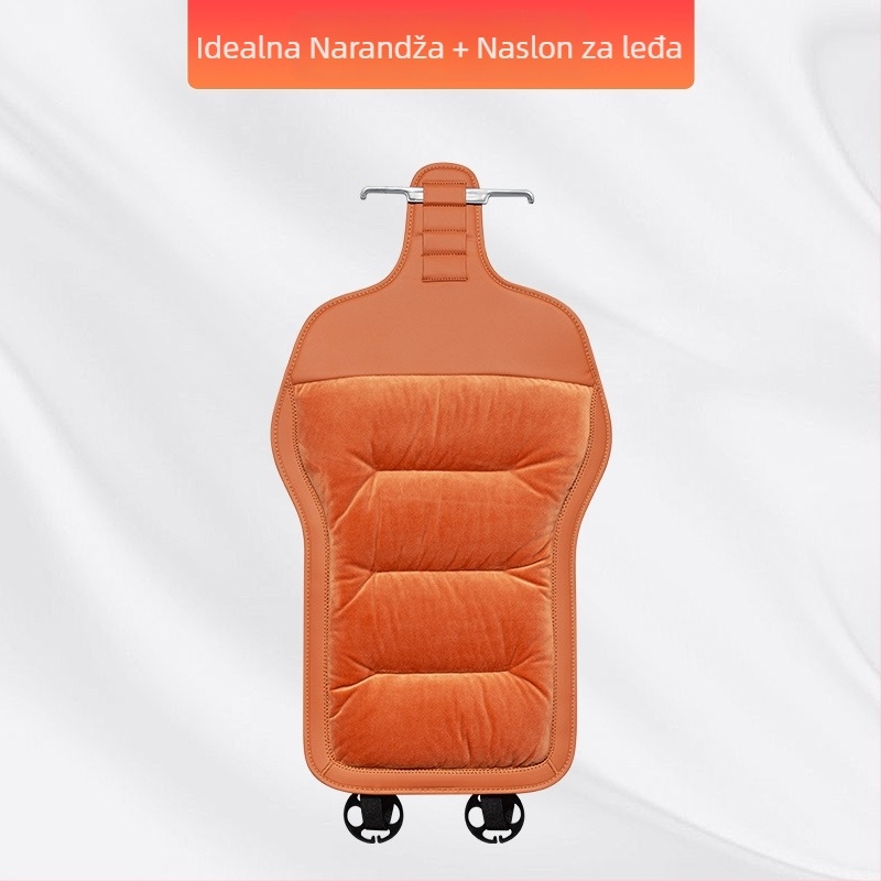 Premium flanelni zimski plišani jastuk za auto sjedalo — integrirano stražnje naslonsko, naslon na jedan komad, sedmerodijelni set