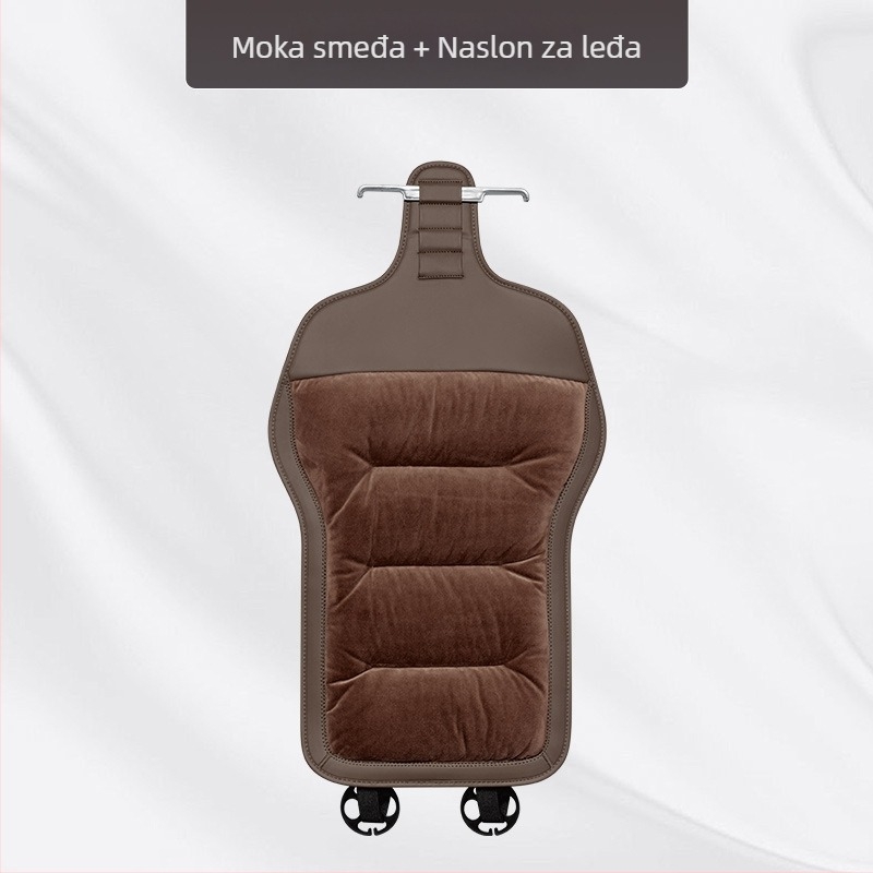 Premium flanelni zimski plišani jastuk za auto sjedalo — integrirano stražnje naslonsko, naslon na jedan komad, sedmerodijelni set