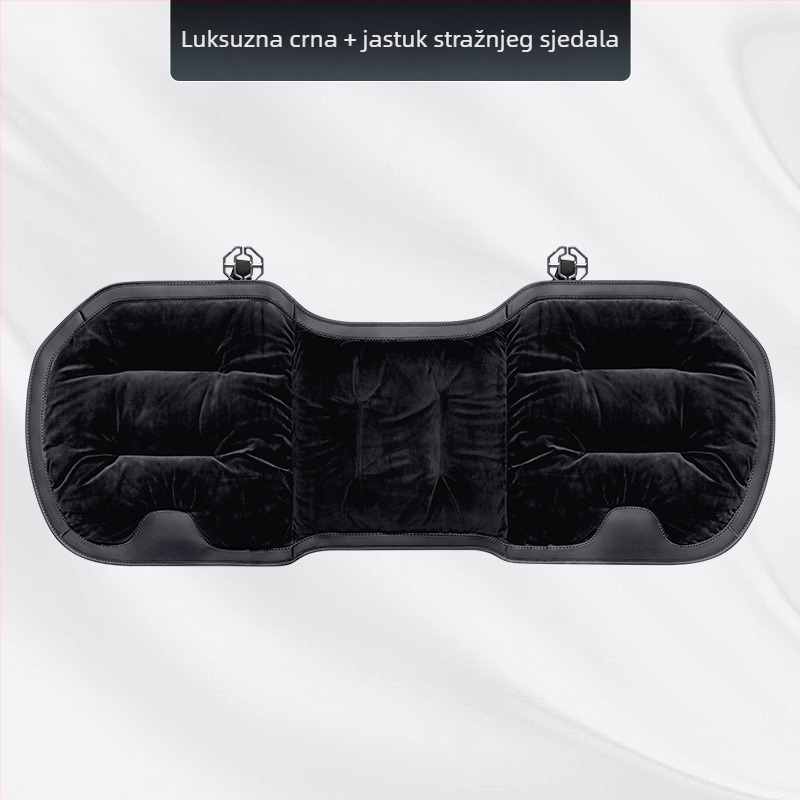 Premium flanelni zimski plišani jastuk za auto sjedalo — integrirano stražnje naslonsko, naslon na jedan komad, sedmerodijelni set
