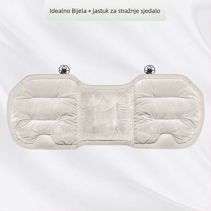 Premium flanelni zimski plišani jastuk za auto sjedalo — integrirano stražnje naslonsko, naslon na jedan komad, sedmerodijelni set