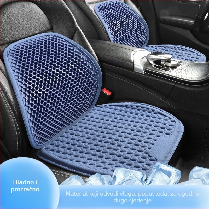 Gel jastuk za sjedenje za ured i automobil, prozračan, gumirana površina, punjenje od baršunaste pamuke, ljetni hlađajući dizajn s ćelijastom strukturom